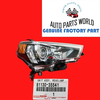 GENUINE OEM TOYOTA 14-20 4RUNNER RIGHT PASSENGER SIDE HEADLIGHT UNIT 81130-35541 - Image 1 of 2