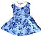 Janie and Jack Floral Jacquard faux FUR Collar dress Size 2T New with Defects