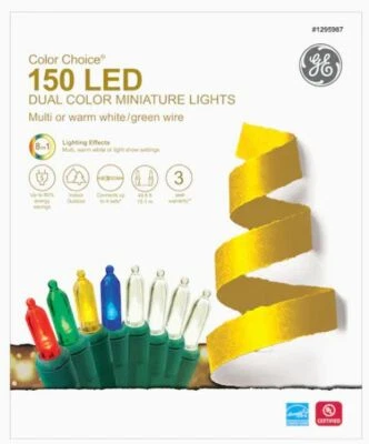 GE Color Choice 150 49.6-ft Warm White/Multicolor Color Changing LED Mini Light - Image 1 of 4