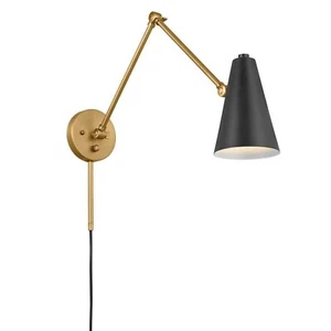 Kichler, Sylvia 1 Light Wall Sconce in Black and Natural Brass, 52486NBRB - Picture 1 of 7