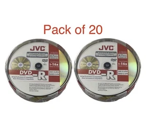 20 x JVC DVD-R 16x Speed PREMIUM Blank Discs 4.7GB 120 mins - Picture 1 of 1