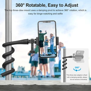 TELESIN Flexible Mount Clamp Holder Selfie Stick Pole for Insta360 GoPro M2Q0 - Picture 1 of 11