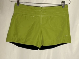 Nike Womens Chartreuse Green Shorts Size Medium Zip Front NWOT - Picture 1 of 9