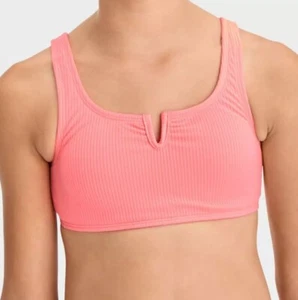 Art Class Girls’ Classic Ribbed Solid Bikini Top Only - Picture 1 of 3