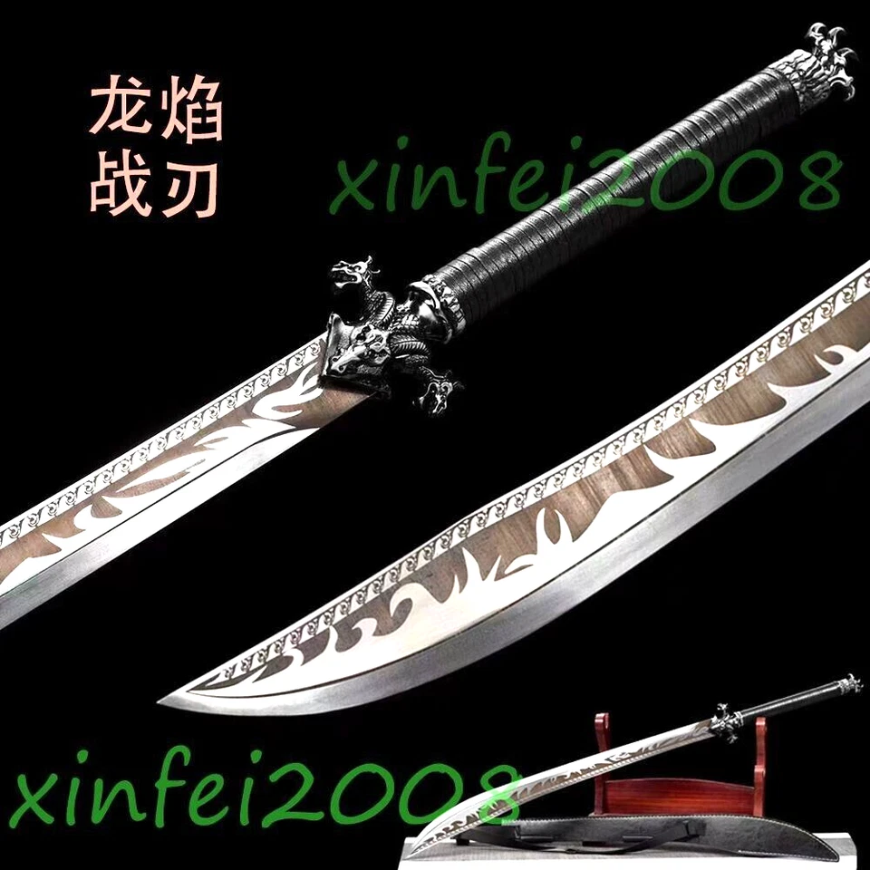 Espada Wushu 41" Espada Dinastía Qing China Borde Manganeso Hoja de Acero Dao Foto 1 de 4
