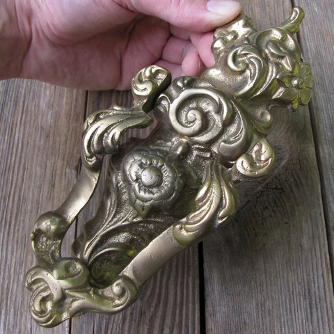 Art Nouveau Style Brass Door Knocker Antique Reproduction Cover