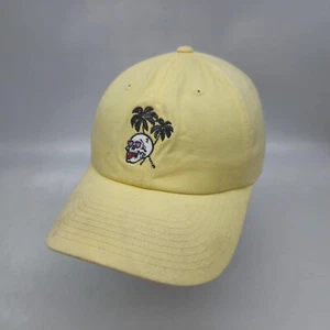Volcom Strapback Hat Baseball Cap Yellow Skull Palm Trees Logo Skate Beach - Picture 1 of 9