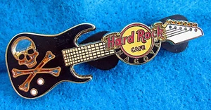 NAGOYA CLEAR GUITAR SERIES PIRATE SKULL CROSS & BONES Hard Rock Cafe PIN LE100 - Picture 1 of 1