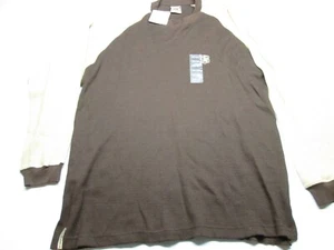 BROOKLYN XPRESS Men Long Sleeve Top Size XL Brown Cotton Pullover - Picture 1 of 6