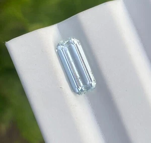2.90 Carat Natural cut aquamarine emerald shape loose gemstone from Pakistan. - Picture 1 of 7
