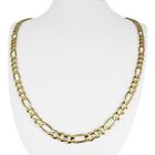 14k Yellow Gold 45.6g Solid Men's 6.5mm Figaro Link Chain Necklace Italy 26"