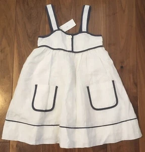 BNWT NEW DESIGNER STELLA MCCARTNEY FOR GAP WHITE LINEN DRESS & KNICKERS AGE 4 YR - Picture 1 of 7