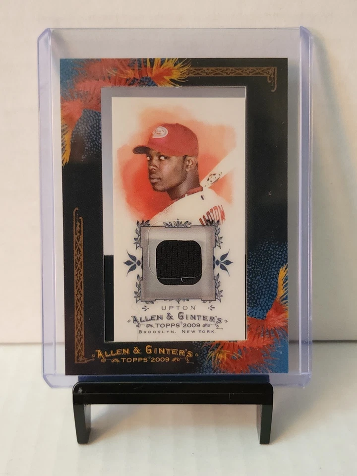 Justin Upton jersey relic baseball card 2009 Topps Allen & Ginters #AGR-JU - Image 1 of 3