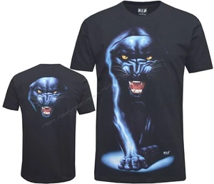 New Black Panther Biker Black T-Shirt,Front & Back Print M - 3XL - Picture 1 of 3
