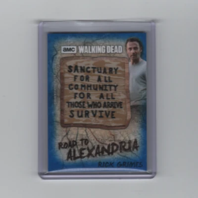 ¡TARJETA PARCHE SIGNO SANTUARIO WALKING DEAD ROAD TO ALEXANDRIA RICK GRIMES #/50!! Foto 1 de 2