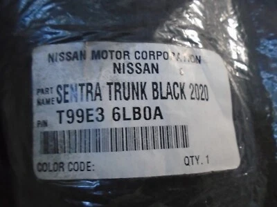 NEW OEM 2020-2024 NISSAN SENTRA SEDAN BLACK CARPET TRUNK LINER PROTECTOR - Image 1 of 2