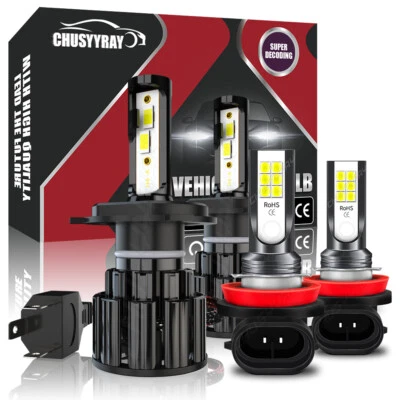 For Suzuki Aerio 2002-2007 LED Headlight High/Low + Fog Light Bulbs Kit 6000K - Image 1 of 4