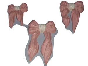 Vintage Homco Pink Bows Set Of 3 Different Sizes Use for One or Two Displays - Picture 1 of 13