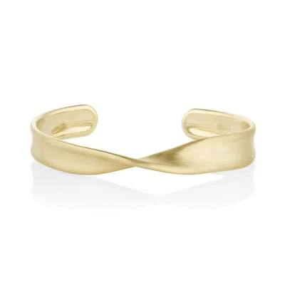 Solid twist link Cuff Bracelet 14k Solid Yellow Gold Everyday Wear Cuff Bracelet - Image 1 of 4