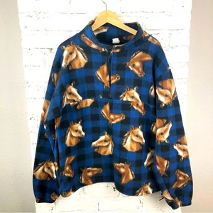 Vintage Pferde Fleece Pullover - Bild 1 von 9