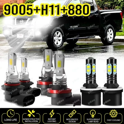 For Nissan Titan 2004-2015 6x Combo LED Headlights High+Low Beam Fog Light Bulbs - Image 1 of 4
