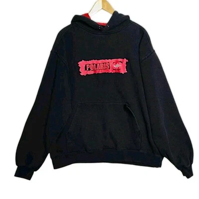 Vintage Pure Polaris Hooded Sweatshirt Men's Size Large Black Logo  - Image 1 of 4