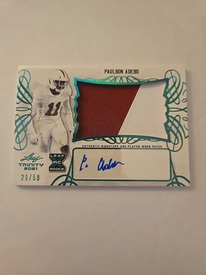 2021 Leaf Trinity - Patch Auto Paulson Adebo #PA-PA1 Green Spectrum /50 (AU,... - Image 1 of 4