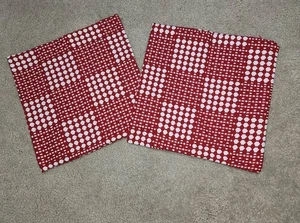 NUEVO 2 Fundas de Almohada Decorativas para Sofá Rojo Blanco 16 X 16 Juego de 2 piezas - Imagen 1 de 3