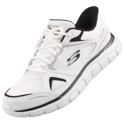 Skechers Slip-ins Track Ezral Herren Sneaker Halbschuh Weiß 233039-WBK Sport