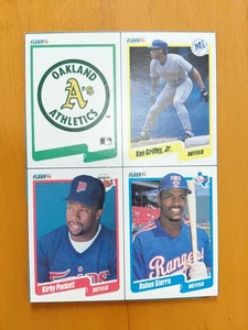 1990 Fleer Uncut Box Bottom Ken Griffey Jr., Kirby Puckett, Ruben Sierra & A’s - Picture 1 of 2