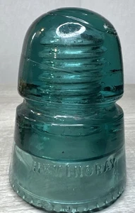 Rare Vintage Hemmingray Aqua Blue Glass Insulator Made In USA Home Decor #21 - Bild 1 von 8