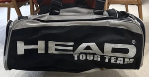 HEAD TOUR TEAM TENNIS BADMINGTON RACKET DUFFLE BAG BLACK SILVER FULL SIZE THICK - Picture 1 of 4