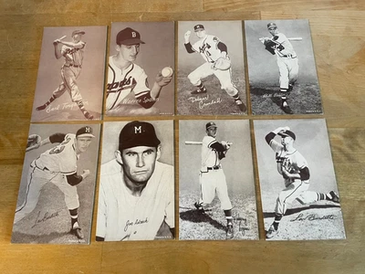 8 Antique 50s - 1960"s Exhibits Baseball Card Lot Braves Warren Spahn Joe Adcock - Image 1 of 4