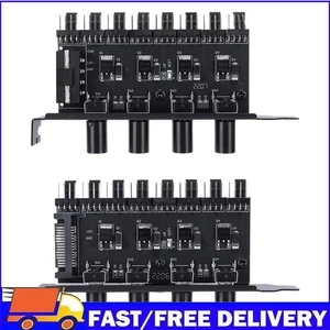 PWM Cooler Fan HUB SATA/4 Pin Adapter 8 Channel 4 Knob for PC Computer Cooler - Afbeelding 1 van 18