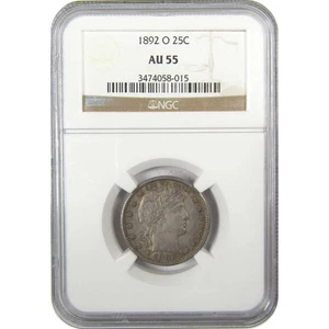 1892 O Barber Quarter AU 55 NGC Silver 25c Coin SKU:I19928 - Picture 1 of 4