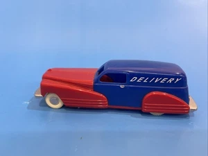 PLASTIC TOY CAR DIMESTORE DREAMS DELIVERY SEDAN 1:43 Blue/Red Nice! - Picture 1 of 11