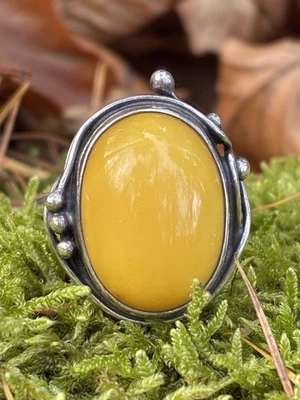 Butterscotch Bernstein Ring 925 Sterling Silber  - Bild 1 von 4