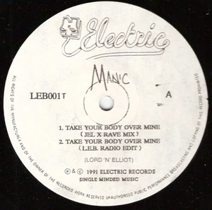Manic - Take Your Body Over Mine - UK Promo 12" Vinyl - 1991 - Electric Records - Picture 1 of 1