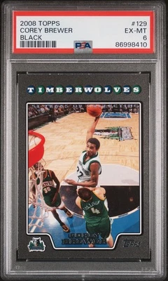 2008-09 Topps Black #129 Corey Brewer #/51 PSA 6 EX-MT MINNESOTA TIMBERWOLVES - Image 1 of 2
