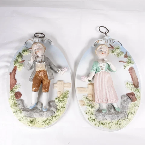 Ardco Girl and Boy Wall Plaques Japan Romantic Style Cover