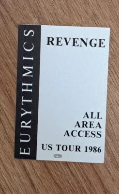 Eurythmics Revenge All Area Access US Tour 1986 OTTO Cloth Pass Unused - Image 1 of 2
