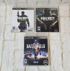 Call of Duty PlayStation PS3 Game Lot of 3 Warfare 3 , Black OPS , Battlefield 3