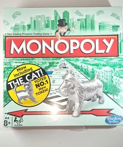 Monopoly Board Game by Hasbro Gaming with Cat Token ~ Unplayed - Picture 1 of 7