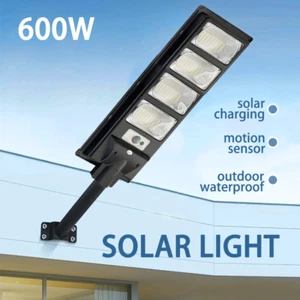 Sensor Solar Street Lamp 600W Dimmable 6000K SMD IP65 Garden Outdoor Security - Picture 1 of 18