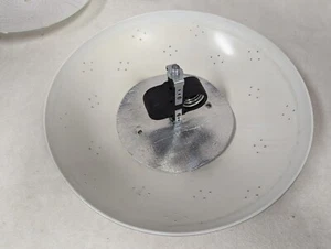 MCM Atomic Age Galaxy Swirl Saucer Flush Brass Ceiling Light Gold Tone 12” - Picture 1 of 6