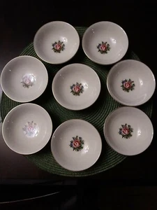 4 cuencos de baya de fruta de banda verde rosa de bellas artes China romance rosa de 4,5" patas - Imagen 1 de 6