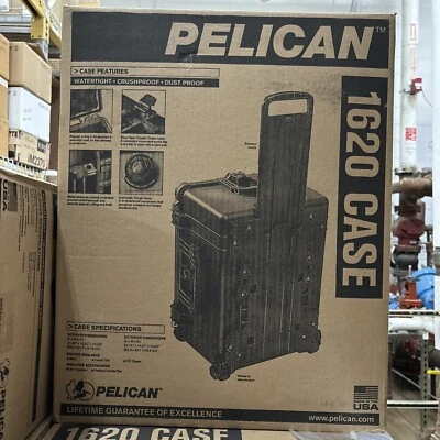 Pelican 1620 黑色硬质保护壳带轮子。 免费送货 Last One Avail ! — 第 1/4 张图片