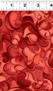 Clothworks POPPY POETRY SWIRLS Red OR Green 100% cotton Fabric FQ/Metre - Picture 1 of 4