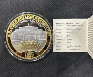 American Mint US Gold Bullion Fort Knox Kentucky Coin 1937 110g 01135 #NC - Picture 1 of 2