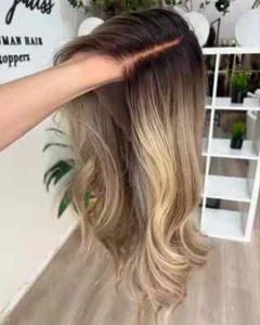 Peluca Highlights Rubia Ceniza con Raíces Oscuras 13x4 Frontal de Encaje 100% Pelucas de Cabello Humano - Imagen 1 de 9